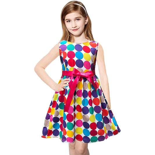 Beast4you BabyGirl's Stylish Designer Multicolor Dot's & Blue Plus Tunic Dresses (Combo Pack Of 2) for Baby Girl.