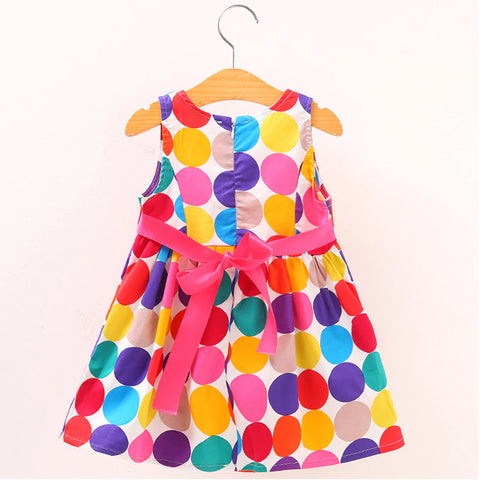 Beast4you BabyGirl's Stylish Designer Multicolor Dot's & Blue Plus Tunic Dresses (Combo Pack Of 2) for Baby Girl.