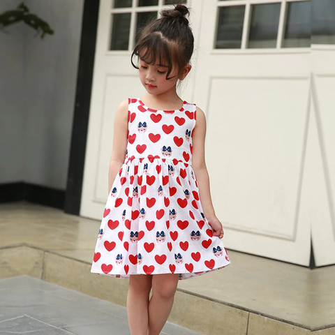 Princess BabyGirl's Cotton Heart Micky Cartoon Designer Frocks & Dresses for Kids.