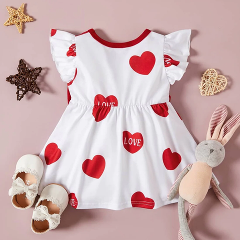 BabyGirl's Princess Stylish Cotton Heart Designer Frocks & Dresses for Kids.