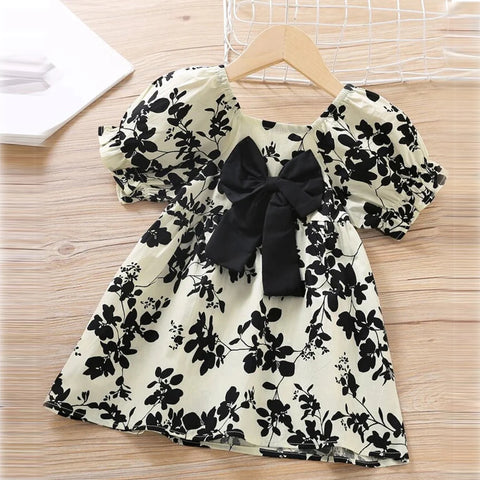 Beast4you BabyGirl Princess Pencil Drawing & Black Floral Designer Tunic Dress Combo for Baby Girls.