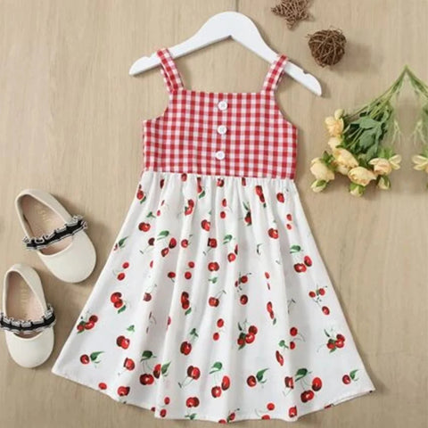 Beast4you BabyGirl Stylish Yellow & Cherry Contrast Schiffy Floral Dresses_Frocks Combo Pack for Baby Girls.