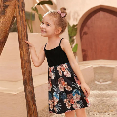 Beast4you Baby Girl's Unique Designer Barbie Doll 's & Black Floral Tunic Dress (Combo Pack Of 2) for Baby Girls.