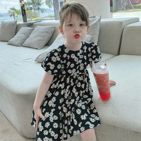 Beast4you Baby Girl's Stylish Designer Black Floral & Yellow Strawberry Tunic Dresses (Combo Pack Of 2) for Baby Girl.