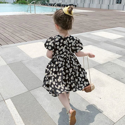 Beast4you Baby Girl's Stylish Designer Black Floral & Yellow Strawberry Tunic Dresses (Combo Pack Of 2) for Baby Girl.