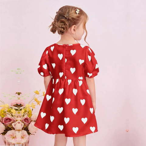 Stylish Kids New Fashion White_Red Frock & Dress for Baby Girls.