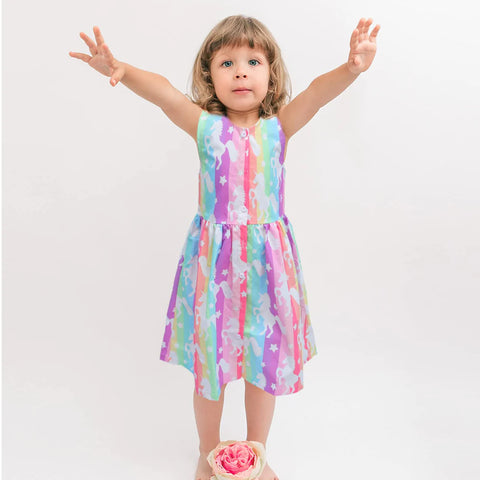 Beast4you Baby Girl's Stylish Designer Rainbow & Floral's Tunic Dresses (Combo Pack Of 2) for Baby Girl..