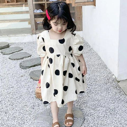 Beast4you Baby Girl's Unique Designer Black Dot's & Vegetable Tunic Dress (Combo Pack Of 2) for Baby Girls.