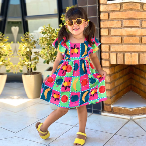 Toddler Girls Stylish Fruit Designer Frock & Dresses for BabyGirls.