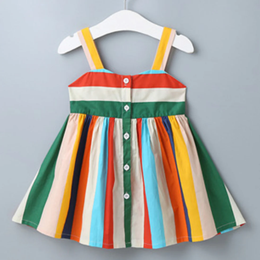 Babydoll New Fashion Lining Multicolor Frocks & Dresses for Baby Girls.