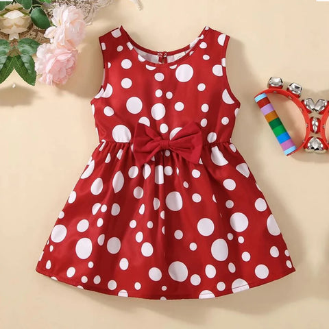 Beast4you BabyGirl's Stylish Flamingo & Dot Red Ruffle Trim Frock Dresses_Frocks (Combo Pack Of 2) for Baby Girl.