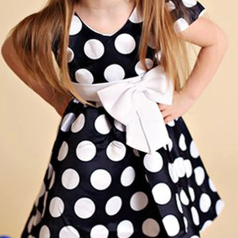 Beast4you Baby Girl's Stylish Designer Black White Dot's & Fruits Dress (Combo Pack Of 2) for Baby Girls.