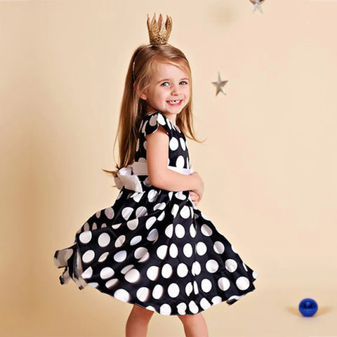 Beast4you Baby Girl's Stylish Designer Black White Dot's & Fruits Dress (Combo Pack Of 2) for Baby Girls.