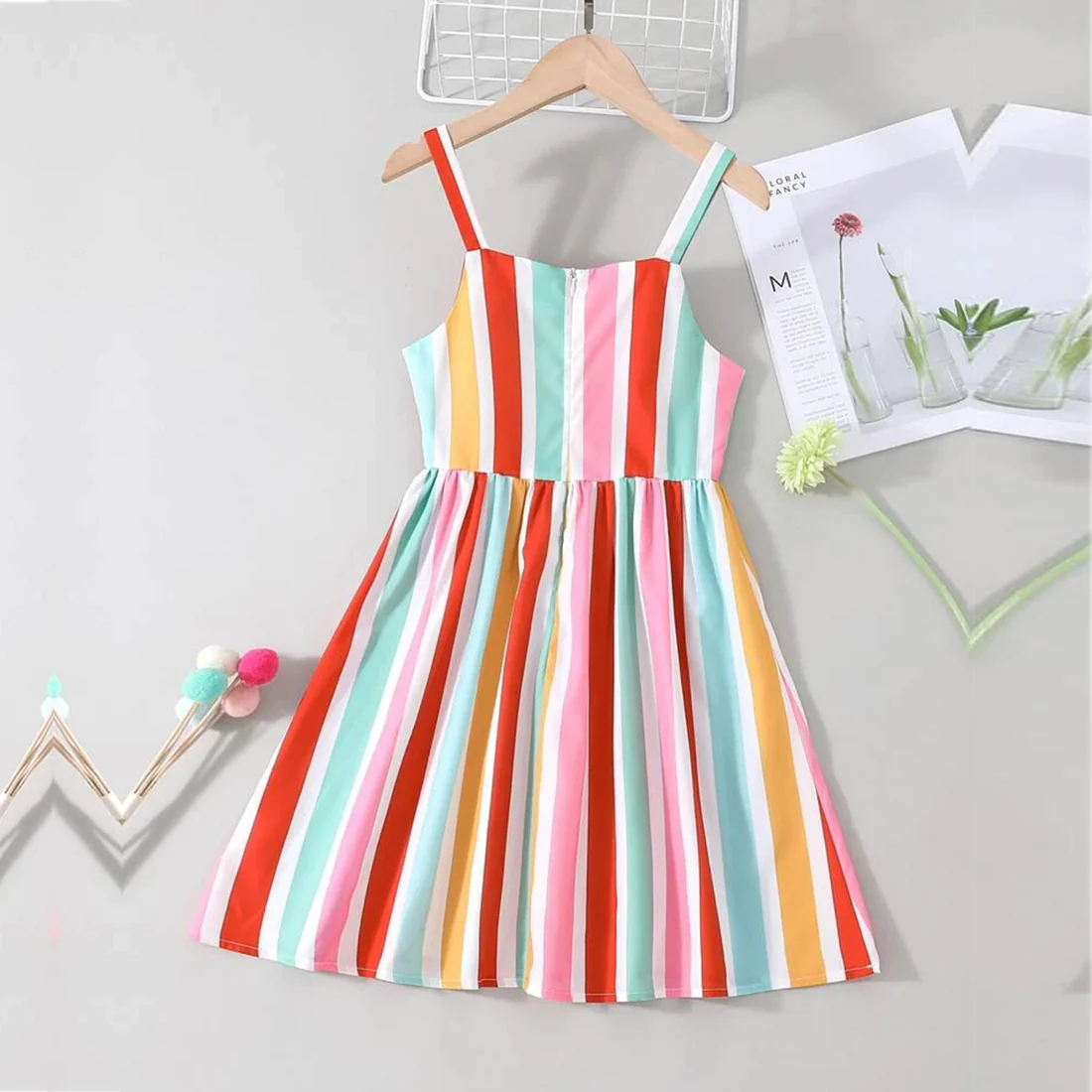 Baygirl Princess Vertical Striped Cami Designer Frocks for Baby Girl.