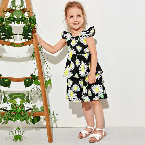 Beast4you Kid's Stylish Designer Sun Flower& Floral Tunic Dresses (Combo Pack Of 2) For Baby Girl.