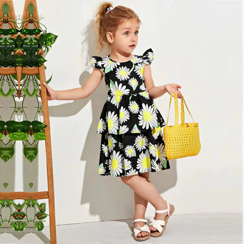 Beast4you Kid's Stylish Designer Sun Flower& Floral Tunic Dresses (Combo Pack Of 2) For Baby Girl.