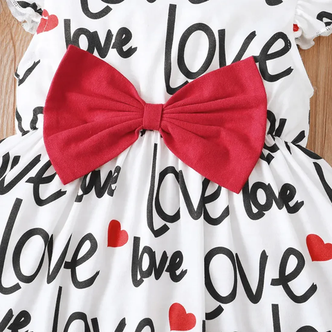 BabyGirl's Cotton Love Words Designer Frocks & Dresses for Kids.