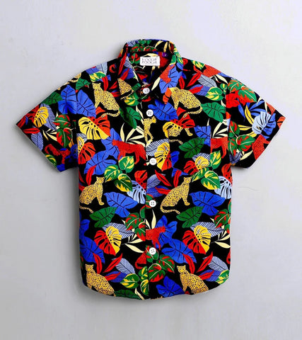 Beast4you Jungle Printed Half Sleeve Shirt