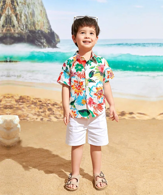 Beast4you Toddler Boys Floral Graphic Shirt For Boy.