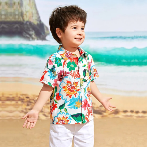 Beast4you Toddler Boys Floral Graphic Shirt For Boy.