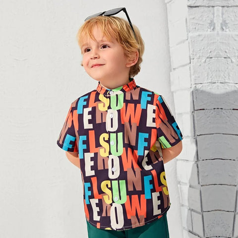 Beast4you Boy's Stylish Cool Looking Colorful Graphic Designer Button Front (Combo pack For 4) Shirt For Boy.