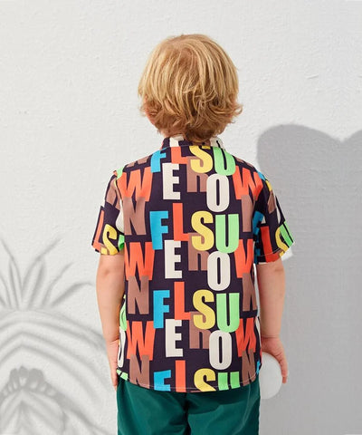 Beast4you Boy's Stylish Cool Looking Colorful Graphic Designer Button Front (Combo pack For 4) Shirt For Boy.