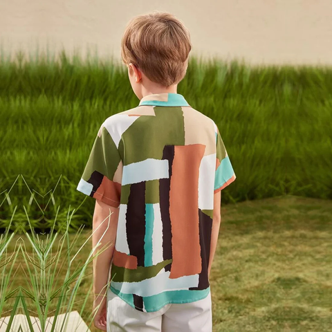 Beast4you Colorful Graphic Neck Shirt For Boy.