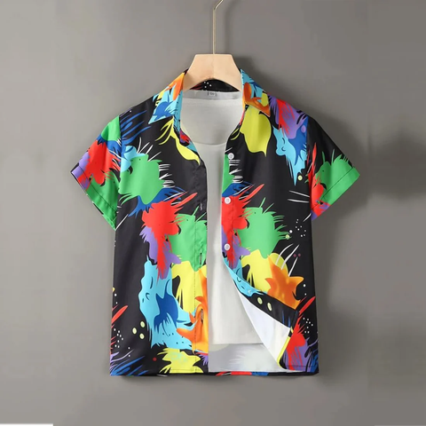 Beast4you Boys Graphic Colorblock Shirt Without Tee For Boy.