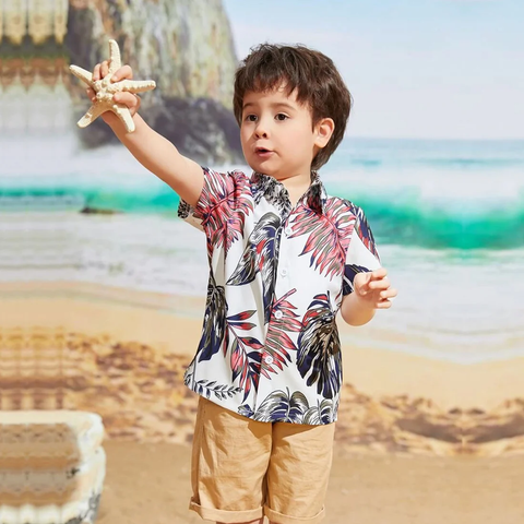 Beast4you Boys Tropical Tree Print Shirt For Boy.