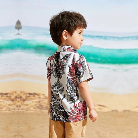 Beast4you Boys Tropical Tree Print Shirt For Boy.