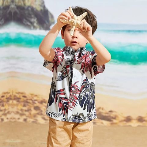 Beast4you Boys Tropical Tree Print Shirt For Boy.