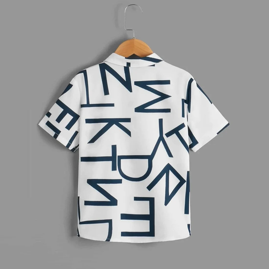 Beast4you Boys All Letter Graphic Colorblock Shirt For Boy.