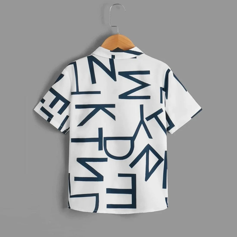 Beast4you Boys All Letter Graphic Colorblock Shirt For Boy.