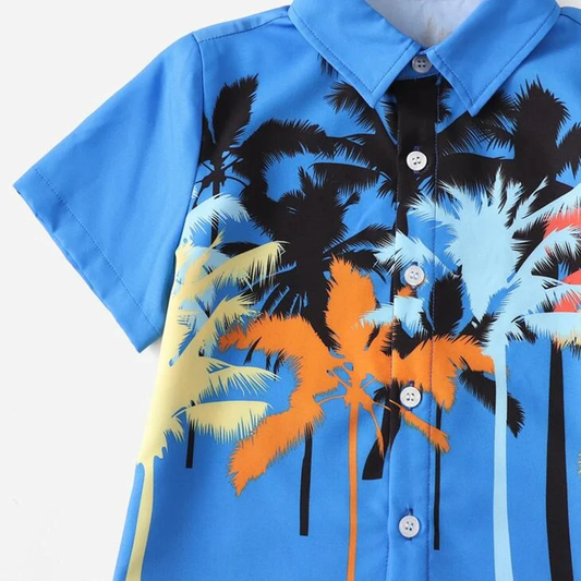 Beast4you Boys Coconut Tree Print Shirt For Boy.