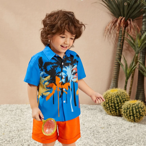 Beast4you Boys Coconut Tree Print Shirt For Boy.