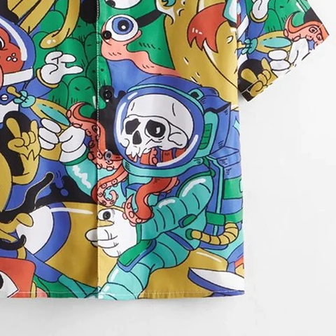 Beast4you Boys Cartoon Graphic Print Shirt For Boy.