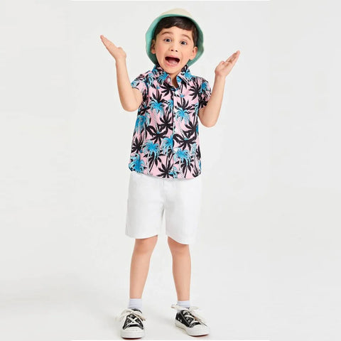 Beast4you Tree Cocount and Florals Designer Button Front (Combo Pack Of 3) Shirt For Boy.