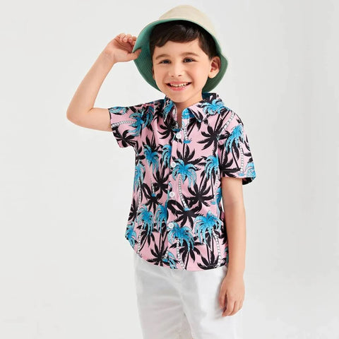 Beast4you Tree Cocount and Florals Designer Button Front (Combo Pack Of 3) Shirt For Boy.