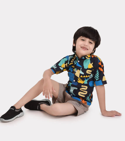 Beast4you Abstract Motifs Printed Boys Shirt