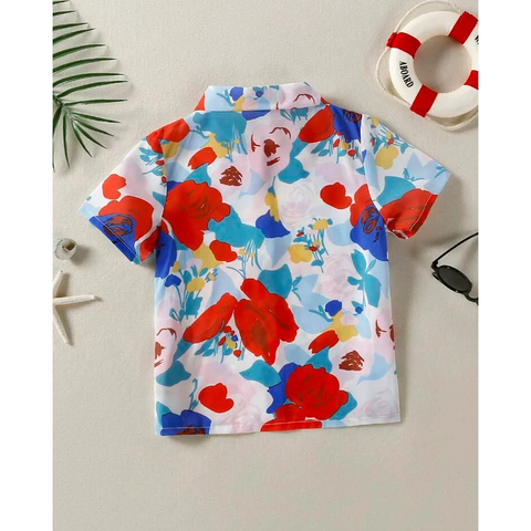 Beast4you Toddler Boys Stylish Floral Allover & Button Front Shirt For Boy.