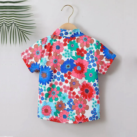 Beast4you Toddler Boys Floral Without Tee & Button Front Shirt For Boy.