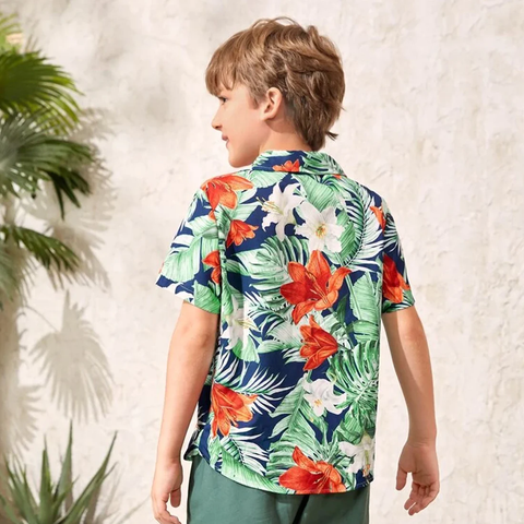 Beast4you Sunshne Floral 1pc Tropical Print Shirt For Boys.