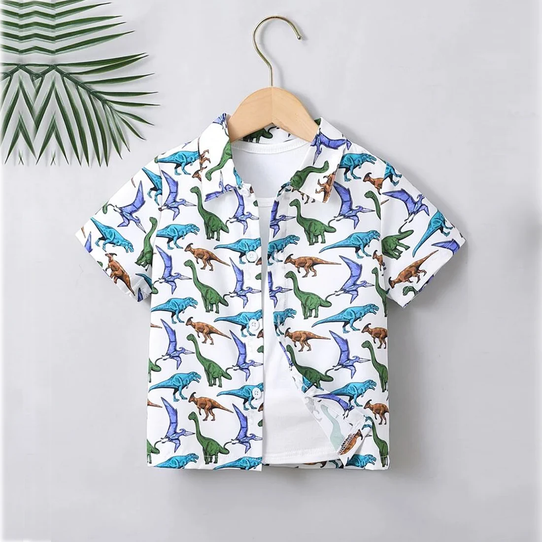 Beast4you Boy's Dinosaur Designer Button Front Shirt For Boy.