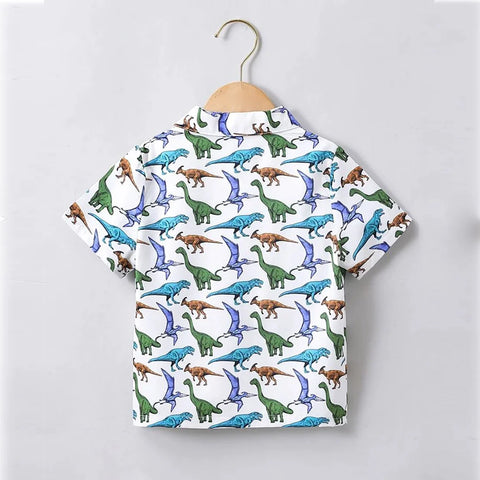 Beast4you Stylish Kid's Tropical & Dinosaur Animal Designer Button Front Shirt For Boy.