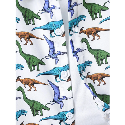 Beast4you Boy's Dinosaur Designer Button Front Shirt For Boy.