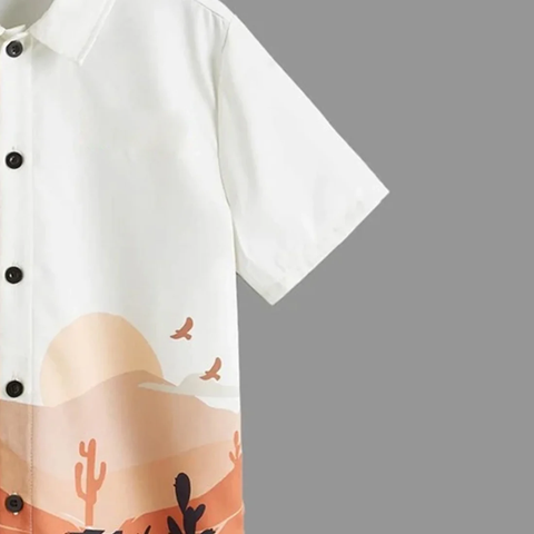 Beast4you Sunshine Day Print Short Sleeve Shirt For Boy.