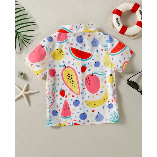 Beast4you Fruits Print Short Sleeve Shirt For Boy.