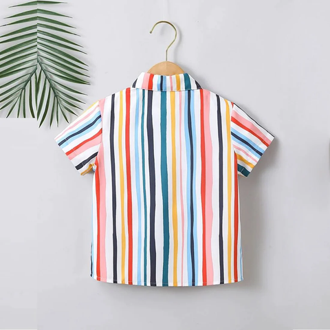 Beast4you Stylish Sunshine Vertical Designer Button Front Shirt For Boy.