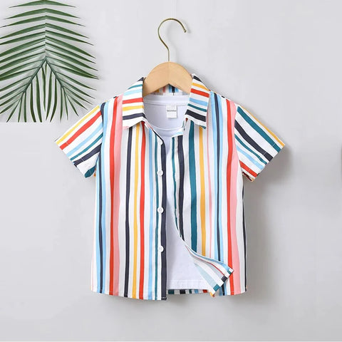 Beast4you Stylish Multicolors Colourful Graphic Designer Button Front ((Combo pack For 6)) Shirt For Boy.