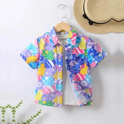 Beast4you Boy's Stylish Colorful Graphic Multicolors Designer Button Front (Combo pack For 4) Shirt For Boy.